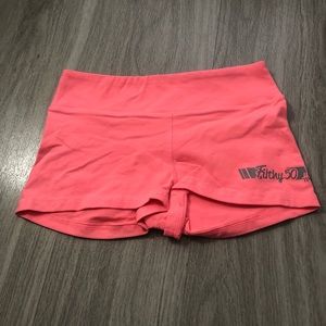 Coral spandex shorts